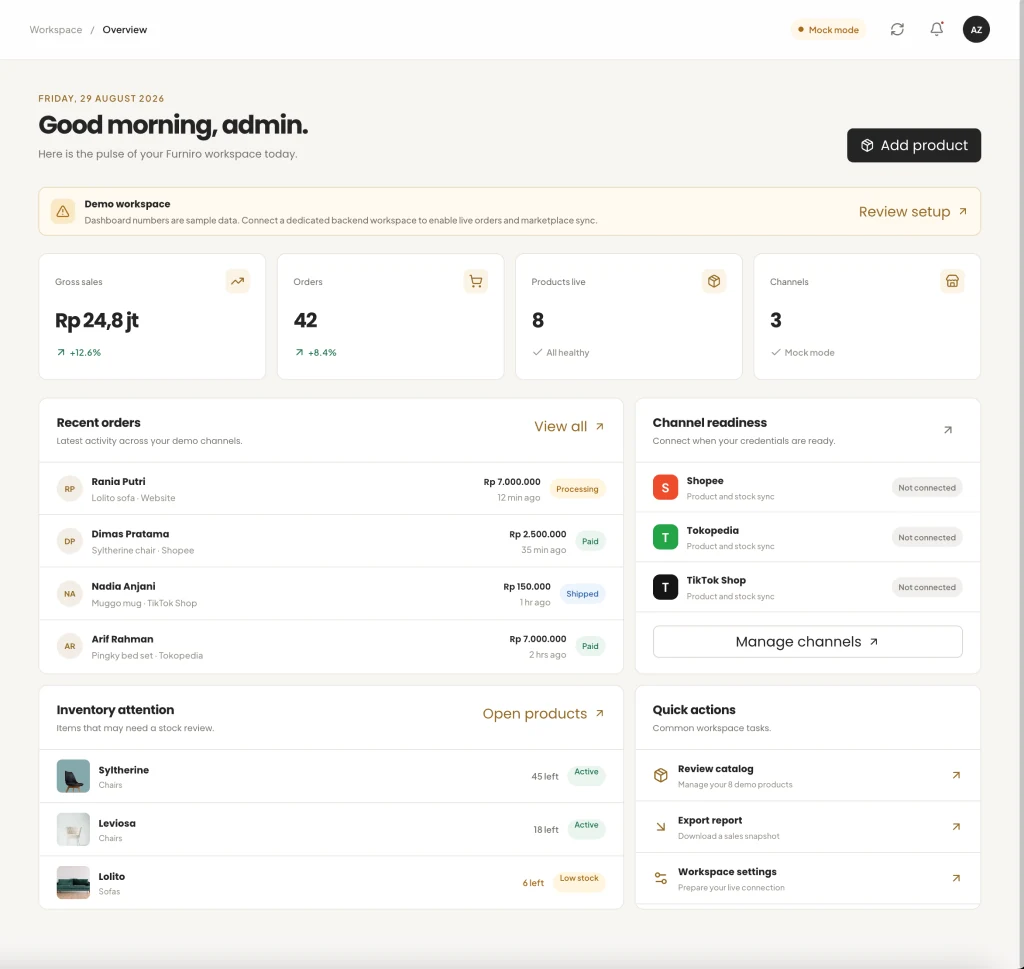 Admin Operations Dashboard